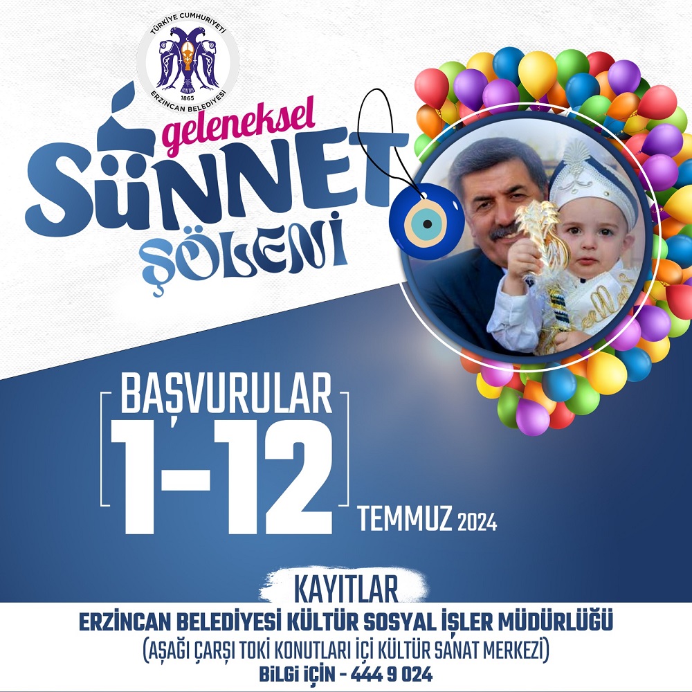 Erzincan Belediyesi Geleneksel Toplu Sünnet Şöleni için kayıtlar başladı.